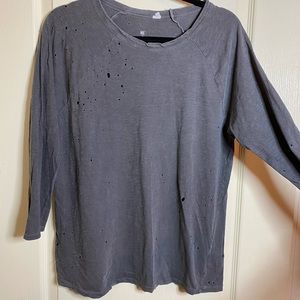 Distressed Grey Top